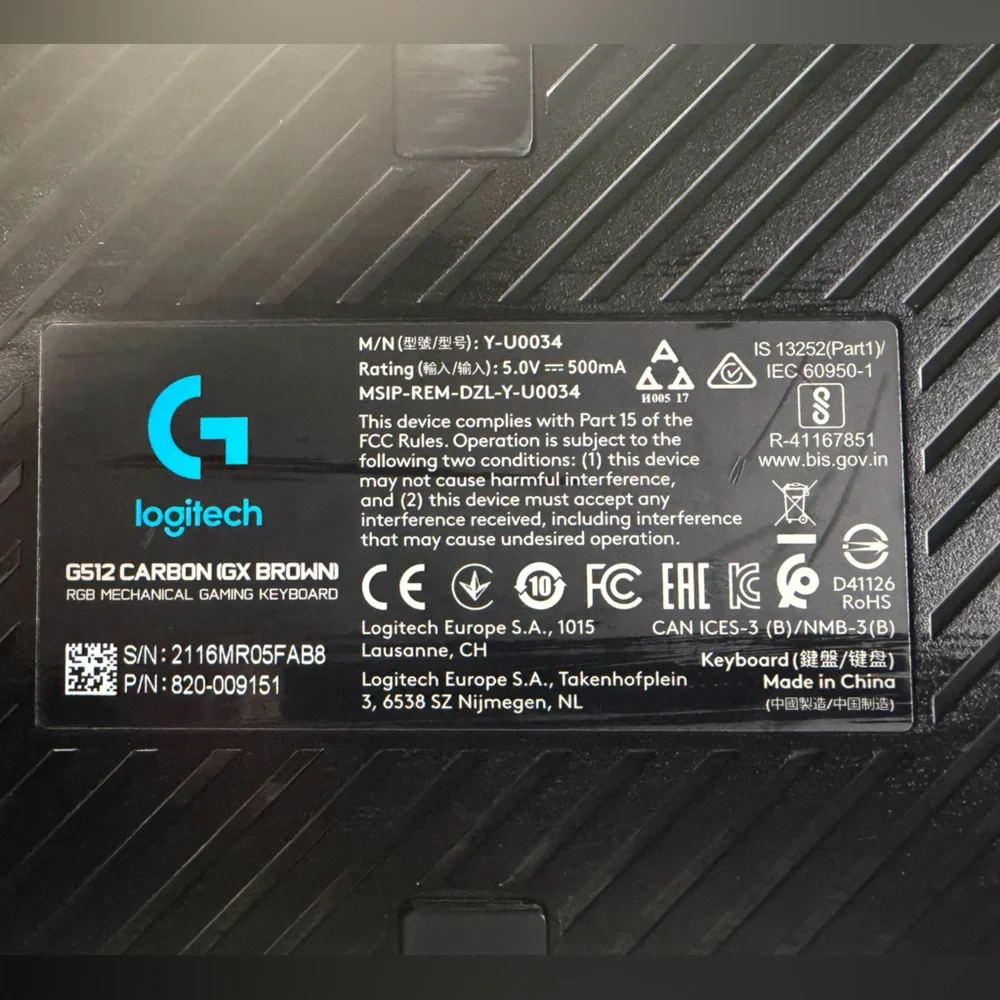 Logitech Black Gaming Keyboard